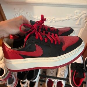Jordan 1 Elevate Low SE "Black/Gym Red/Sail" Women's Shoe- size 10